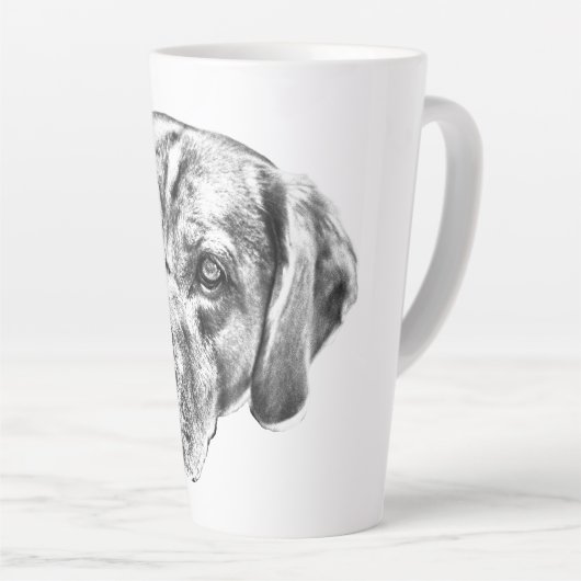 Warme ogen in de oogstgloed latte mok (Rechterhoek)