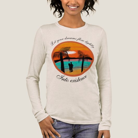 Warme Omhelzing: Sunset Silhouette Design T-shirt (Voorkant)
