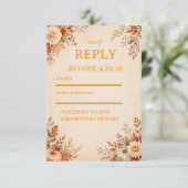 Warme Oogst Bloemstuk RSVP Kaartje (Staand voorkant)