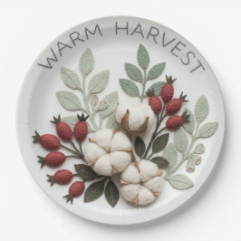 "Warme Oogst" Gevoelde Katoen & Bessen Herfst Bord