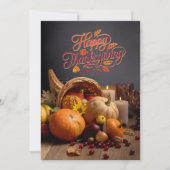 Warme Oogstverzameling – Thanksgiving Uitnodiging (Voorkant)
