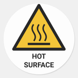 Warme Oppervlaktewaarschuwing, Extreme Hittewaarsc Ronde Sticker