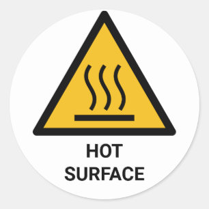 Warme Oppervlaktewaarschuwing, Extreme Hittewaarsc Ronde Sticker