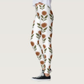 Warme Oranje Bloemige Leggings (Links)