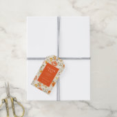 Warme Oranje Bloemrijke Dankbaarheid Cadeaulabel (Met Touw)