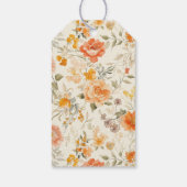 Warme Oranje Bloemrijke Dankbaarheid Cadeaulabel (Achterkant)
