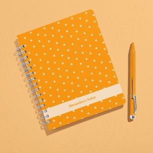 Warme Oranje Ditsy Bloem Stippen Persoonlijk Notitieboek