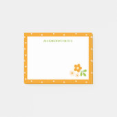 Warme Oranje Ditsy Bloem Stippen Persoonlijk Post-it® Notes (Voorkant)