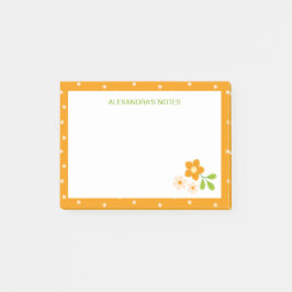 Warme Oranje Ditsy Bloem Stippen Persoonlijk Post-it® Notes