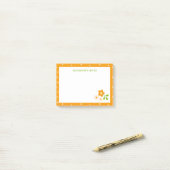 Warme Oranje Ditsy Bloem Stippen Persoonlijk Post-it® Notes (Op bureau)
