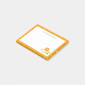 Warme Oranje Ditsy Bloem Stippen Persoonlijk Post-it® Notes (Schuin)
