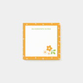 Warme Oranje Ditsy Bloem Stippen Persoonlijk Post-it® Notes (Voorkant)