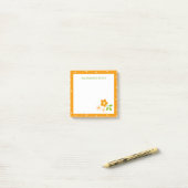 Warme Oranje Ditsy Bloem Stippen Persoonlijk Post-it® Notes (Op bureau)