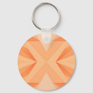 Warme Oranje Geometrische Steruitbarsting Abstract Sleutelhanger