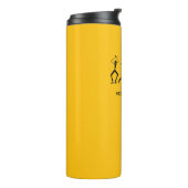 Warme, Oranje, Silhouette Happiness Party Dansers Thermosbeker (Gedraaid links)