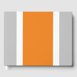 Warme Oranje witte racestrepen op lichtgrijs Gastenboek