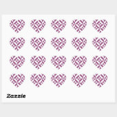 Warme Paarse geometrische deco kubus Hart Sticker (Vel)