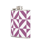 Warme Paarse geometrische deco kubus Heupfles (Links)