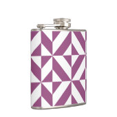 Warme Paarse geometrische deco kubus Heupfles (Rechts)