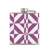 Warme Paarse geometrische deco kubus Heupfles (Achterkant)