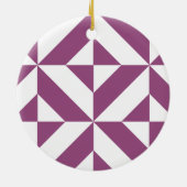 Warme Paarse geometrische deco kubus Keramisch Ornament (Achterkant)