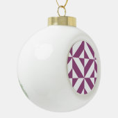 Warme Paarse geometrische deco kubus Keramische Bal Ornament (Links)
