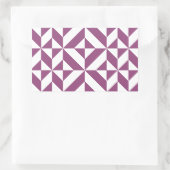 Warme Paarse geometrische deco kubus Rechthoekige Sticker (Tas)