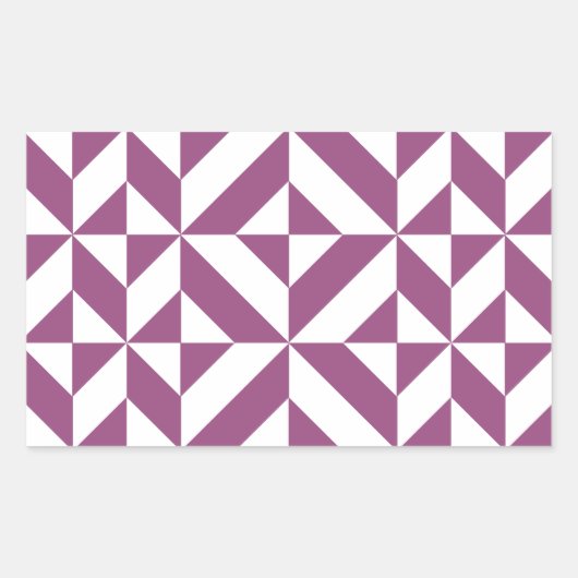 Warme Paarse geometrische deco kubus Rechthoekige Sticker (Voorkant)