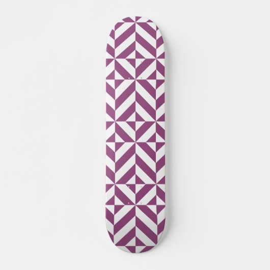 Warme Paarse geometrische deco kubus Skateboard (Voorkant)