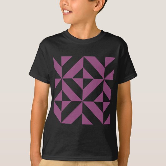 Warme Paarse geometrische deco kubus T-shirt (Voorkant)