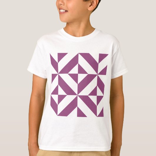 Warme Paarse geometrische deco kubus T-shirt (Voorkant)