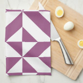 Warme Paarse geometrische deco kubus Theedoek (Quarter Fold)