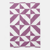 Warme Paarse geometrische deco kubus Theedoek (Verticaal)