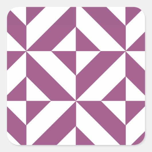 Warme Paarse geometrische deco kubus Vierkante Sticker (Voorkant)
