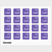 Warme Paarse Typografische Dankbaarheid Vierkante Sticker (Vel)