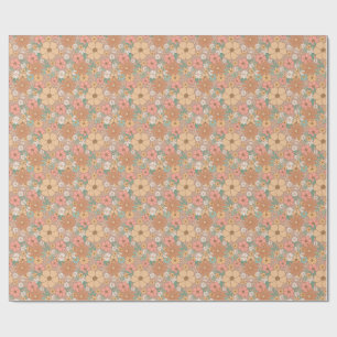 Warme Pastel Bloemenprint met Vintage Charme Cadeaupapier