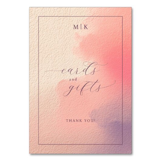 Warme Pastel Waterverloop Kleuren Kaart (Voorkant)