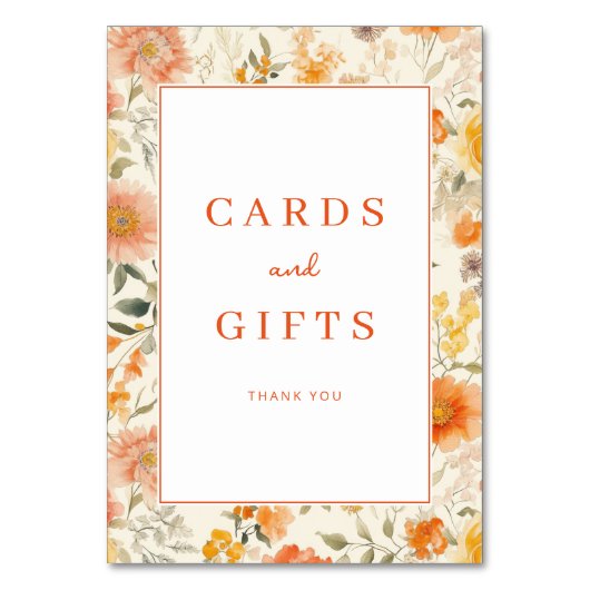 Warme perzik bloem botanisch kaart (Voorkant)