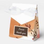 Warme Perzik Boho Bloemen Bedankdoosjes (Voorkant Zijde)