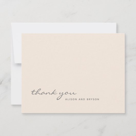 Warme Perzik Effen Kleur Bedankkaart (Voorkant)