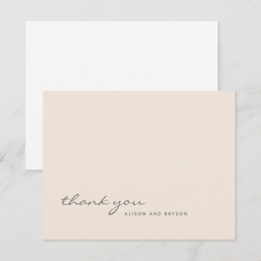 Warme Perzik Effen Kleur Bedankkaart (Voorkant / Achterkant)