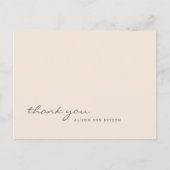 Warme Perzik Effen Kleur Script Bedankkaart Briefkaart (Voorkant)