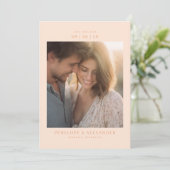 Warme Perzik Minimalistische Foto Save The Date (Staand voorkant)