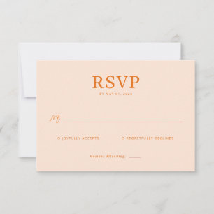 Warme Perzik Minimalistische RSVP Kaartje