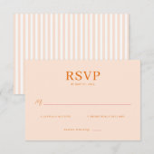 Warme Perzik Minimalistische RSVP Kaartje (Voorkant / Achterkant)