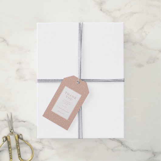 Warme Perzik Stippen Cadeaulabel (Met Touw)