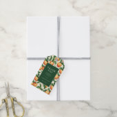 Warme Perzik Waterverf Perziken Cadeaulabel (Met Touw)