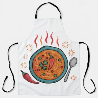 Warme pittige curry voedselkunst schort