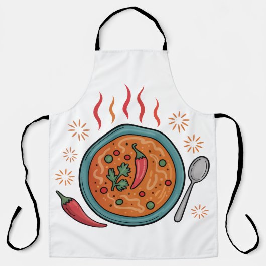 Warme pittige curry voedselkunst schort (Voorkant)