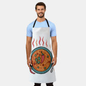 Warme pittige curry voedselkunst schort (Gedragen)
